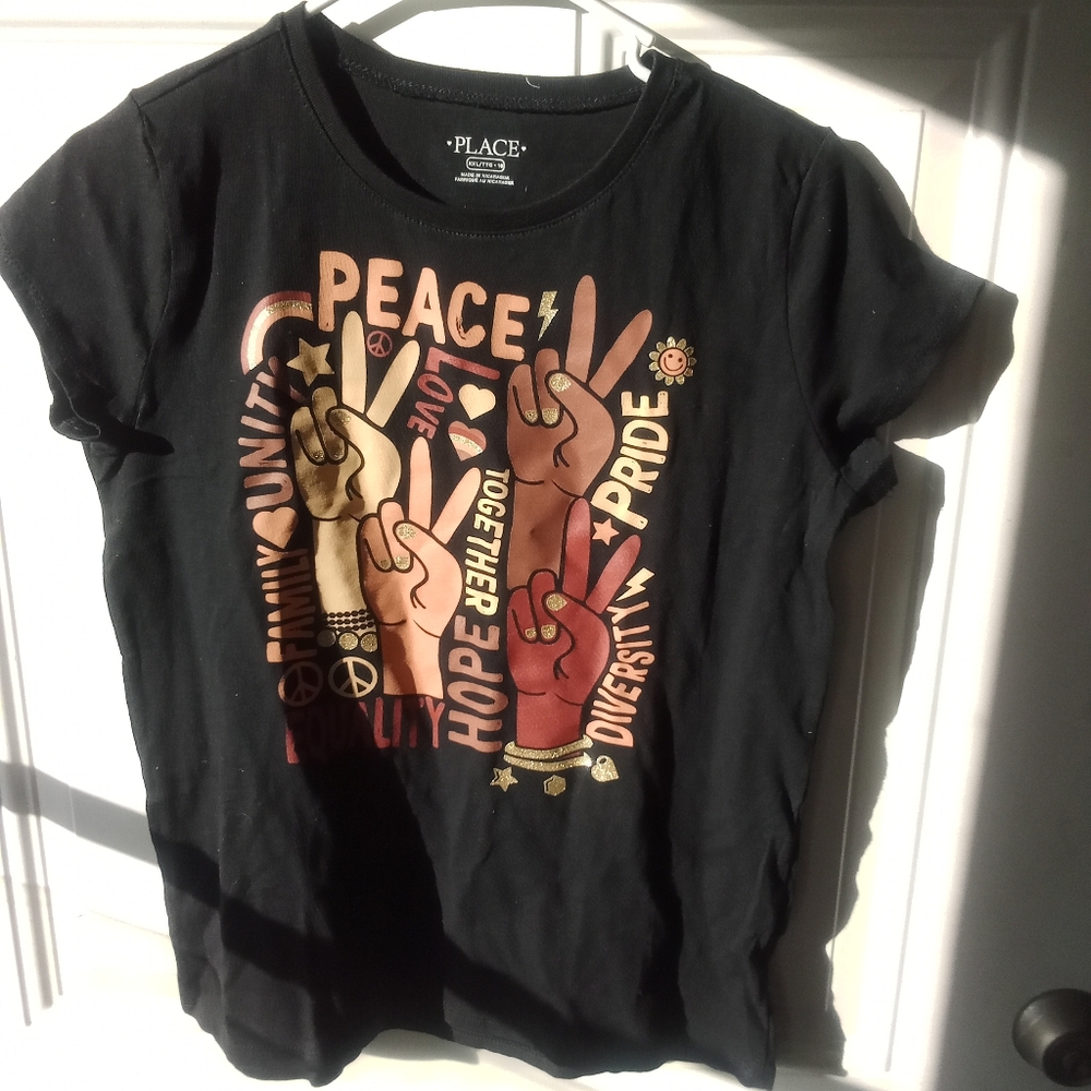 Girls Peace Unity Pride and Diversity Shirt